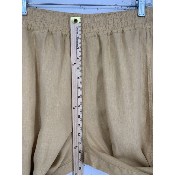 Poetry 100% Linen Wide Leg Pants Size 16 Ochre Sand Pull On NWT - Picture 6 of 10